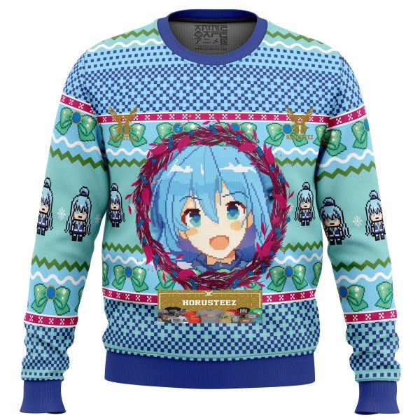 Aqua Konosuba Gifts For Family Christmas Holiday Ugly Sweater