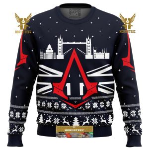 Assassins Creed London Bridge Gifts For Family Christmas Holiday Ugly Sweater