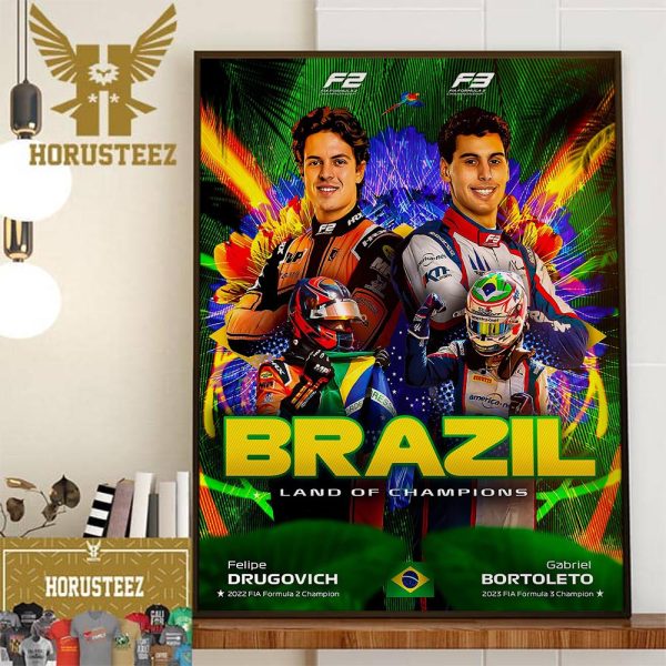 Back-To-Back Brazilian Champions Felipe Drugovich And Gabriel Bortoleto Home Decor Poster Canvas