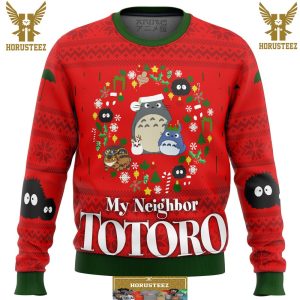 Best Neighbor Totoro Gifts For Family Christmas Holiday Ugly Sweater