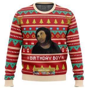 Birthday Boy Potato Jesus Gifts For Family Christmas Holiday Ugly Sweater