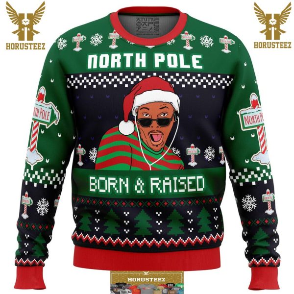 Born And Raised Fresh Prince Of Bel-Air Gifts For Family Christmas Holiday Ugly Sweater