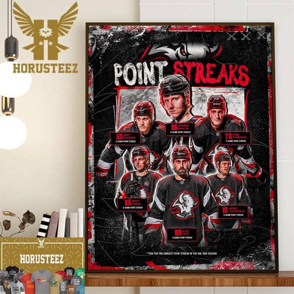 Buffalo Sabres Point Streaks Tied For The Longest Point Streak In The NHL This Season Home Decor Poster Canvas