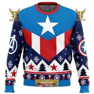 Captain America Gifts For Family Christmas Holiday Ugly Sweater