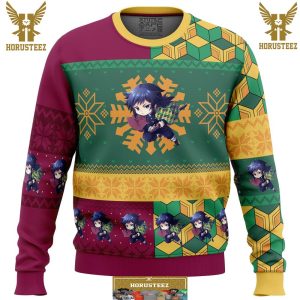 Chibi Christmas Giyu Tomioka Demon Slayer Gifts For Family Christmas Holiday Ugly Sweater