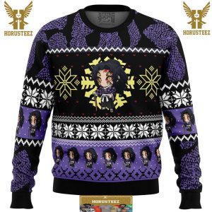 Chibi Christmas Kokushibo Demon Slayer Gifts For Family Christmas Holiday Ugly Sweater