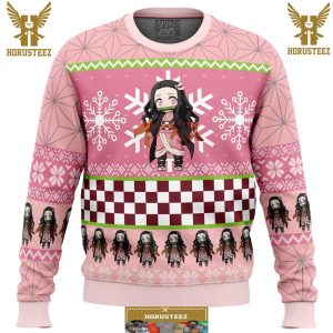 Chibi Christmas Nezuko Kamado Demon Slayer Gifts For Family Christmas Holiday Ugly Sweater