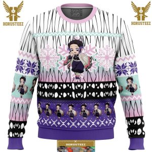 Chibi Christmas Shinobu Kocho Demon Slayer Gifts For Family Christmas Holiday Ugly Sweater
