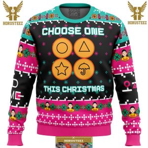 Choose One This Christmas Squid Game Gifts For Family Christmas Holiday Ugly Sweater