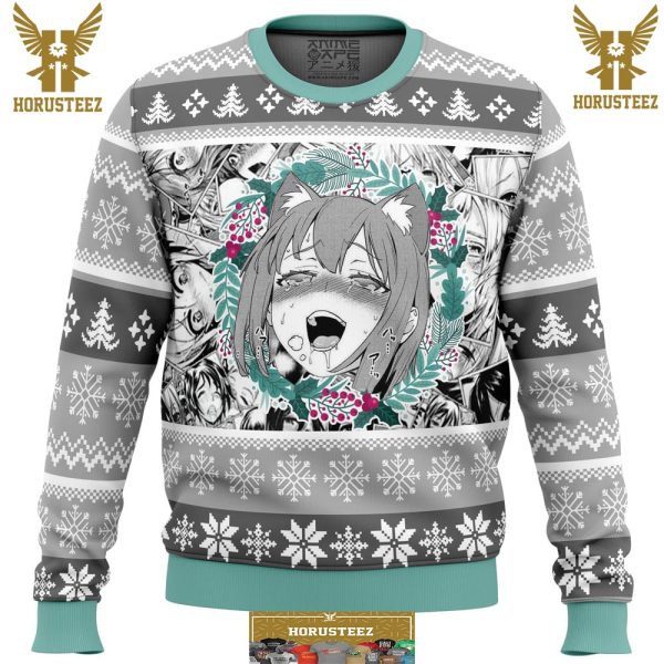 Christmas Anime Ahegao Gifts For Family Christmas Holiday Ugly Sweater