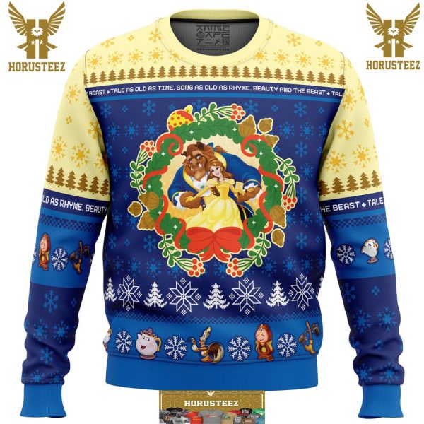 Christmas Beauty And The Beast Disney Gifts For Family Christmas Holiday Ugly Sweater