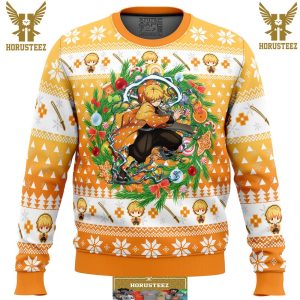 Christmas Zenitsu Agatsuma Demon Slayer Gifts For Family Christmas Holiday Ugly Sweater