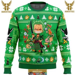 Christmas Zoro One Piece Gifts For Family Christmas Holiday Ugly Sweater