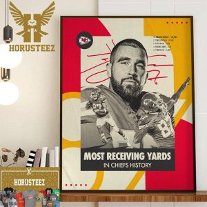 Congrats Travis Kelce Is The Most Receiving Yards In Kansas City Chiefs History Home Decor Poster Canvas