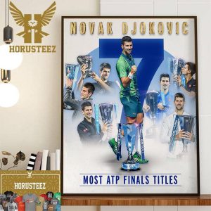 Congratulations To Novak Djokovic Is The Most ATP Finals Titles Home Decor Poster Canvas