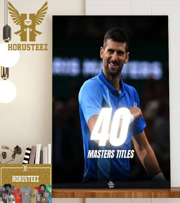 Congratulations To Novak Djokovic Wins His 40th Masters Title Home Decor Poster Canvas