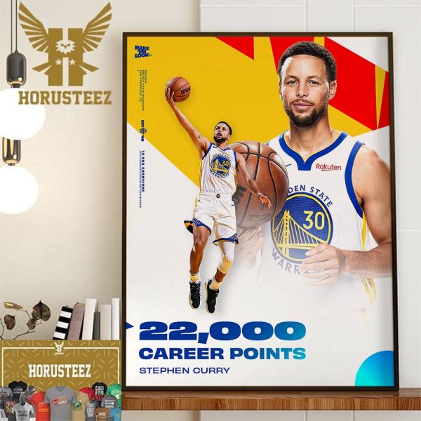 Congratulations To Stephen Curry Reached 22000 Career Points Home Decor Poster Canvas