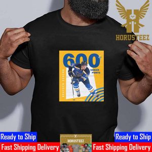 Congratulations to Brayden Schenn Captain Of St Louis Blues With 600 Career Points In NHL Unisex T-Shirt