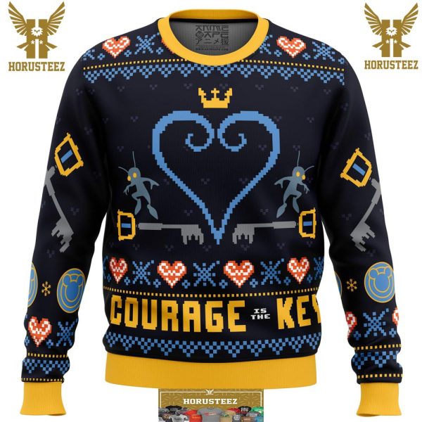Courage Is The Key Kingdom Hearts Gifts For Family Christmas Holiday Ugly Sweater
