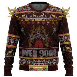Dbz Goku Over 9000 Dragon Ball Z Gifts For Family Christmas Holiday Ugly Sweater