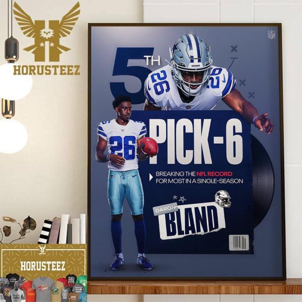 Daron Bland 5th Pick-6 in 11 Games Home Decor Poster Canvas