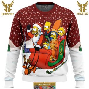 Dashing Through The Snow The Simpsons Gifts For Family Christmas Holiday Ugly Sweater