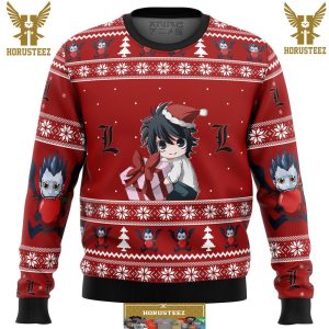Death Note Chibi L Gifts For Family Christmas Holiday Ugly Sweater