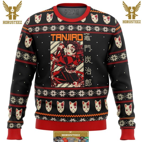 Demon Slayer Tanjiro Gifts For Family Christmas Holiday Ugly Sweater