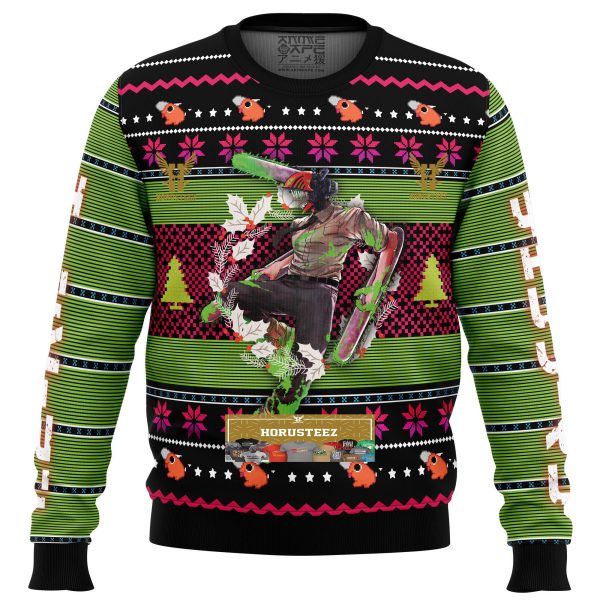 Denji Chainsaw Man Gifts For Family Christmas Holiday Ugly Sweater