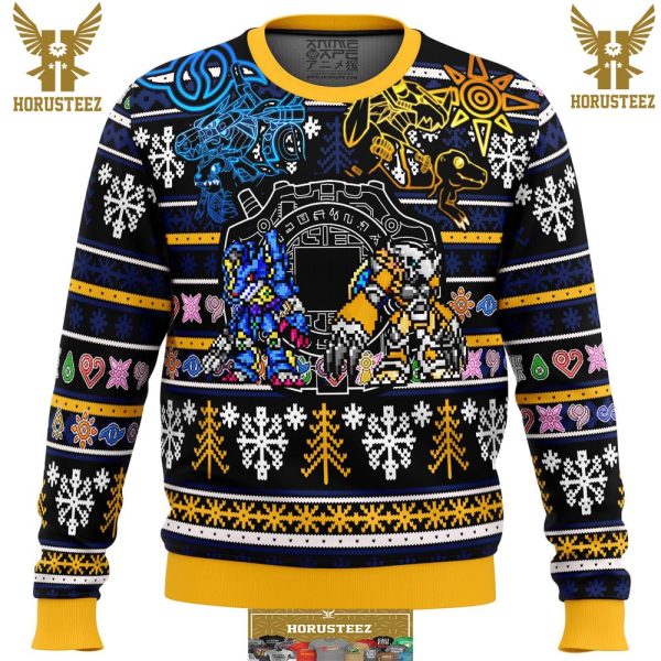 Digimon Gifts For Family Christmas Holiday Ugly Sweater