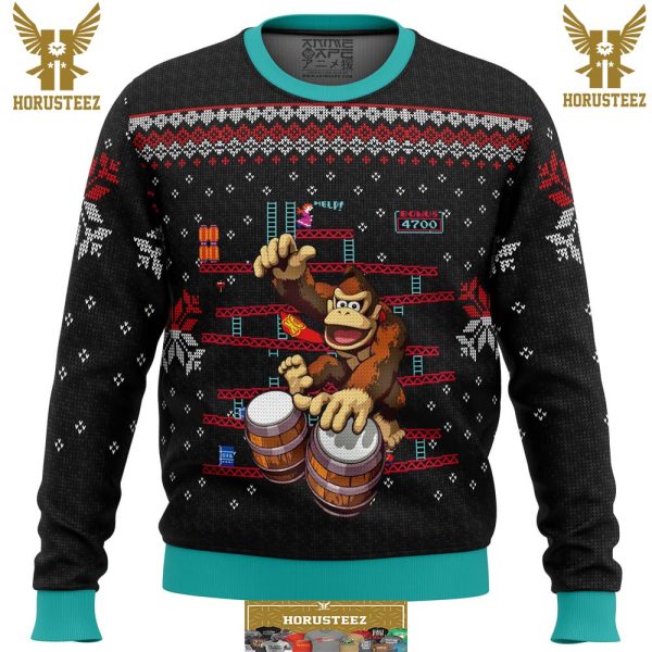 Donkey Kong Drums Gifts For Family Christmas Holiday Ugly Sweater
