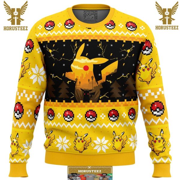 Electric Monster Pokemon Gifts For Family Christmas Holiday Ugly Sweater