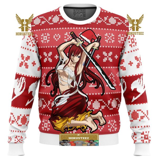 Erza Scarlet Fairy Tail Gifts For Family Christmas Holiday Ugly Sweater