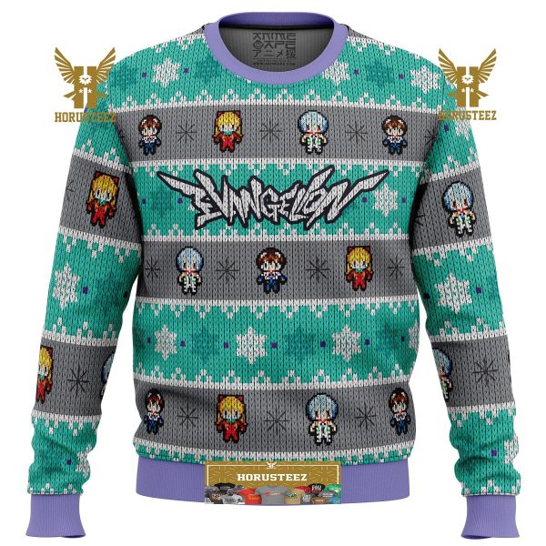 Evangelion Units Neon Genesis Evangelion Gifts For Family Christmas Holiday Ugly Sweater