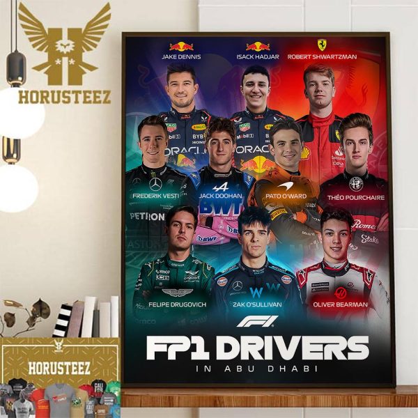 FP1 Drivers In Abu Dhabi GP 2023 Home Decor Poster Canvas
