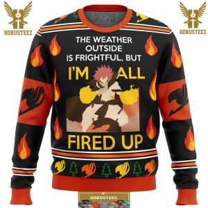Fairy Tail Natsu Fired Up Gifts For Family Christmas Holiday Ugly Sweater