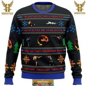 Finish Him Mortal Kombat Gifts For Family Christmas Holiday Ugly Sweater
