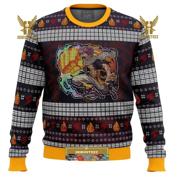 Fire Dragons Iron Fist Dragneel Natsu Fairy Tail Gifts For Family Christmas Holiday Ugly Sweater