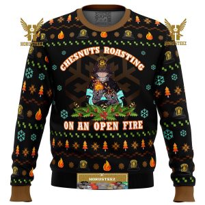 Fire Force Chesnuts Roasting Gifts For Family Christmas Holiday Ugly Sweater