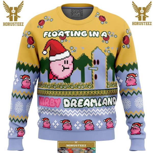 Floating In A Kirby Dreamland Gifts For Family Christmas Holiday Ugly Sweater