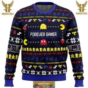Forever Gamer Christmas Pacman Gifts For Family Christmas Holiday Ugly Sweater