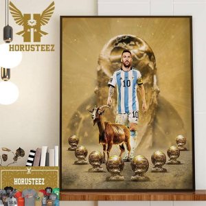 GOAT Of Fooball Lionel Messi 8 Ballon dOr In Career Home Decor Poster Canvas