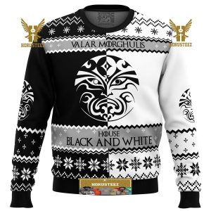 Game Of Thrones House Black And White Gifts For Family Christmas Holiday Ugly Sweater