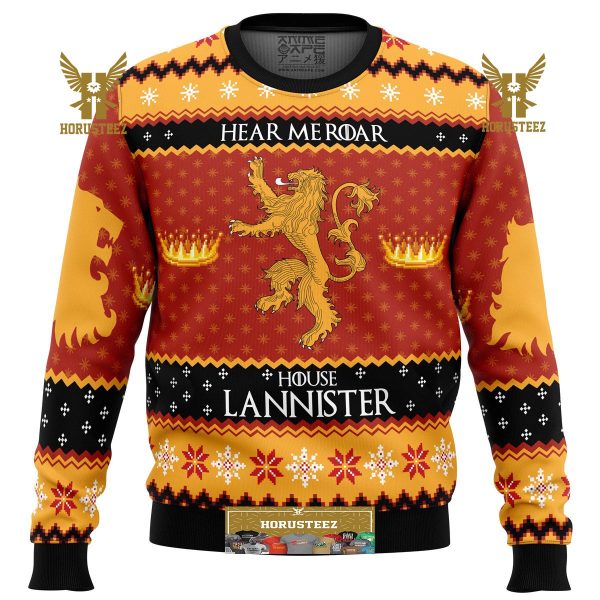 Game Of Thrones House Lannister Gifts For Family Christmas Holiday Ugly Sweater