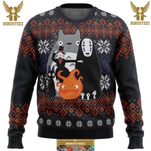 Ghibli Miyazaki Gifts For Family Christmas Holiday Ugly Sweater