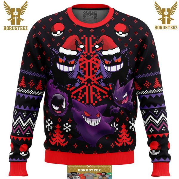Ghosts Gengar Ghastly Pokemon Gifts For Family Christmas Holiday Ugly Sweater