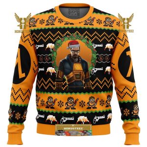 Gordon Freeman Half-Life Gifts For Family Christmas Holiday Ugly Sweater