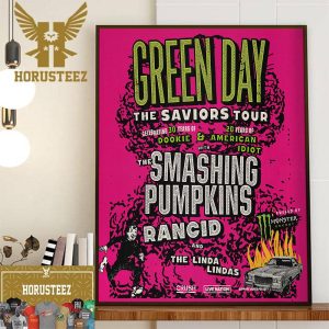 Green Day The Saviors Tour With The Smashing Pumpkins And More At Petco Park September 28th 2024 Home Decor Poster Canvas