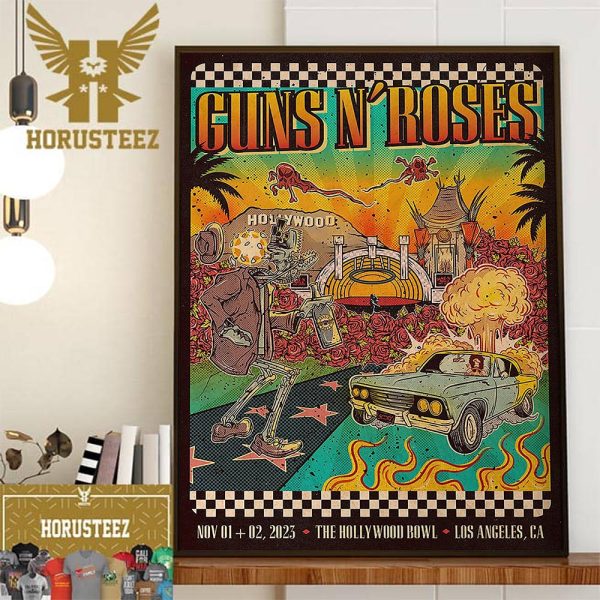 Guns N Roses at the Hollywood Bowl Nov 01 02 2023 Los Angeles CA Home Decor Poster Canvas