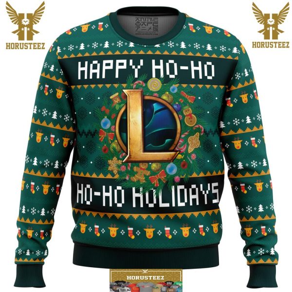 Happy Ho-Ho-Ho Holidays League Of Legends Gifts For Family Christmas Holiday Ugly Sweater